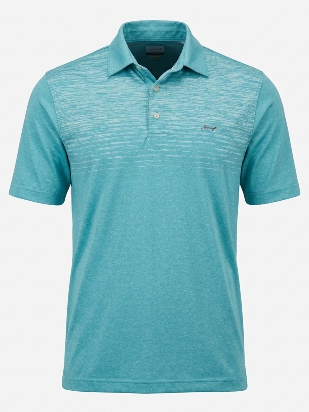 Greg Norman Men’s Heather Blue Space-Dye Performance Polo Shirt - Size Large